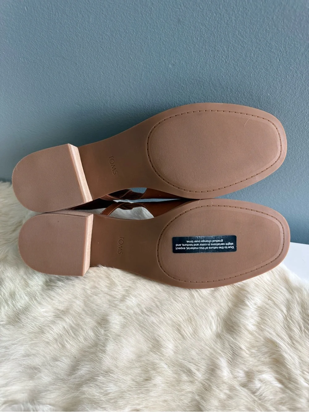 TOMS Women’s Jaclyn Amber Brown Nubuck Leather Slingback Heels